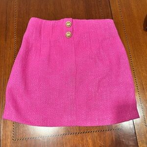 Lush Fuchsia Mini Skirt with Gold Accents